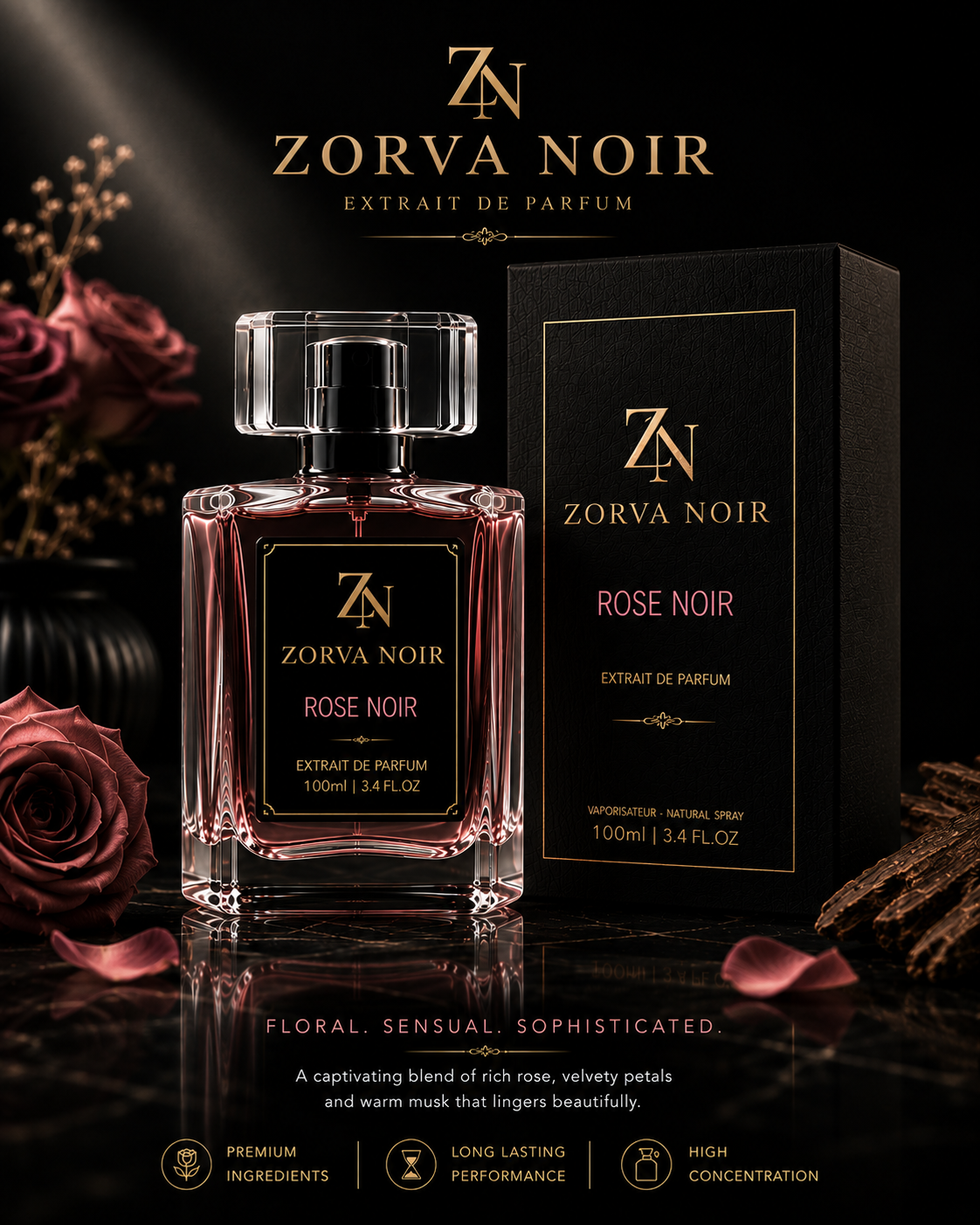 Zorva Noir Rose Noir